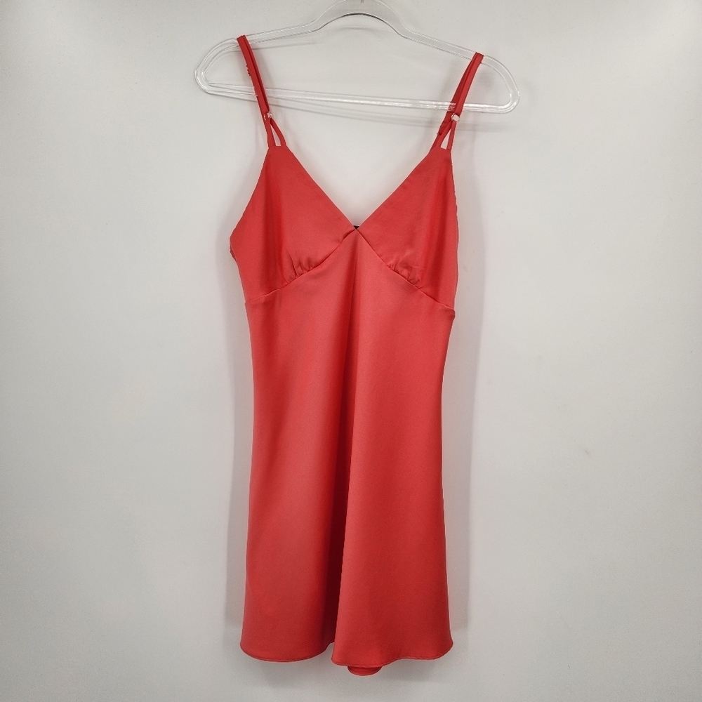 Midnight Bakery Satin Chemise Womens Size Small Coral